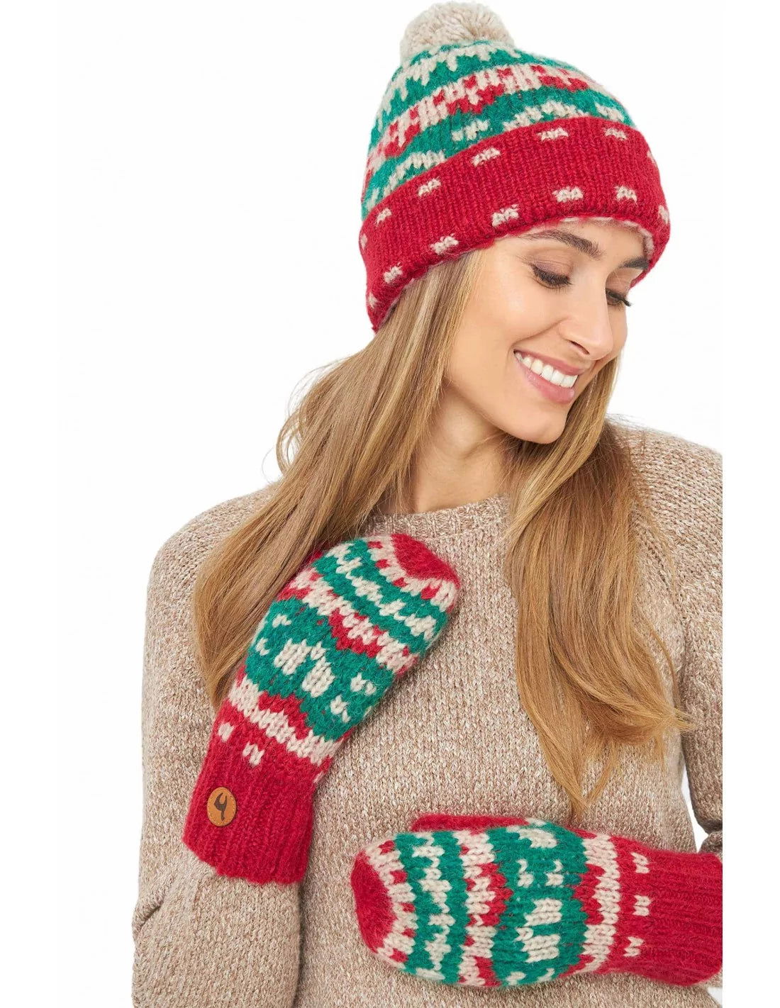 Alpaka Bommel-Mütze NAVIDAD aus Alpaka-Merino-Mix - Alpakawolletraum.com