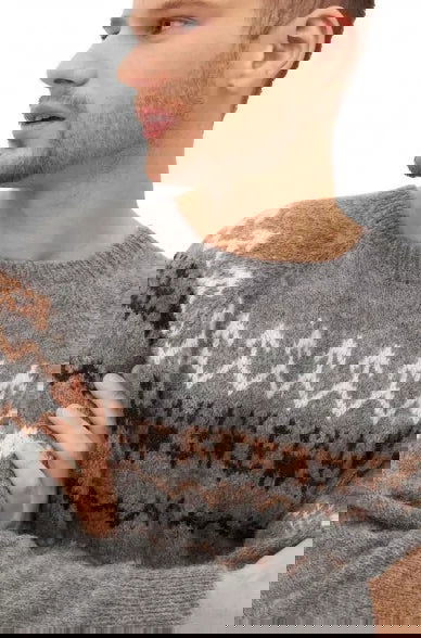 Alpaka Herren Pullover NATURA aus ungefärbtem Alpaka - Alpakawolletraum.com