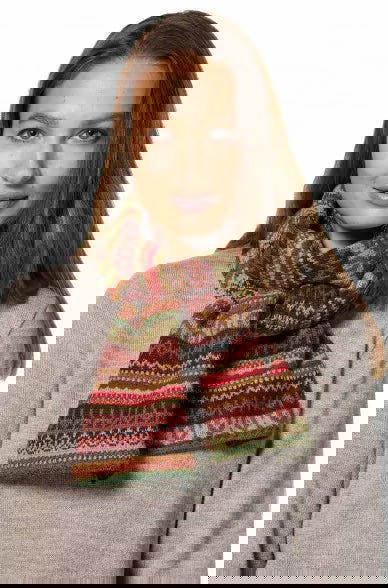 Alpaka Jacquard Schal LUNA aus 100% Baby Alpaka - Alpakawolletraum.com