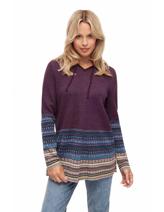 Alpaka Kapuzen Pullover DILAYA aus 100% Baby Alpaka - Alpakawolletraum.com