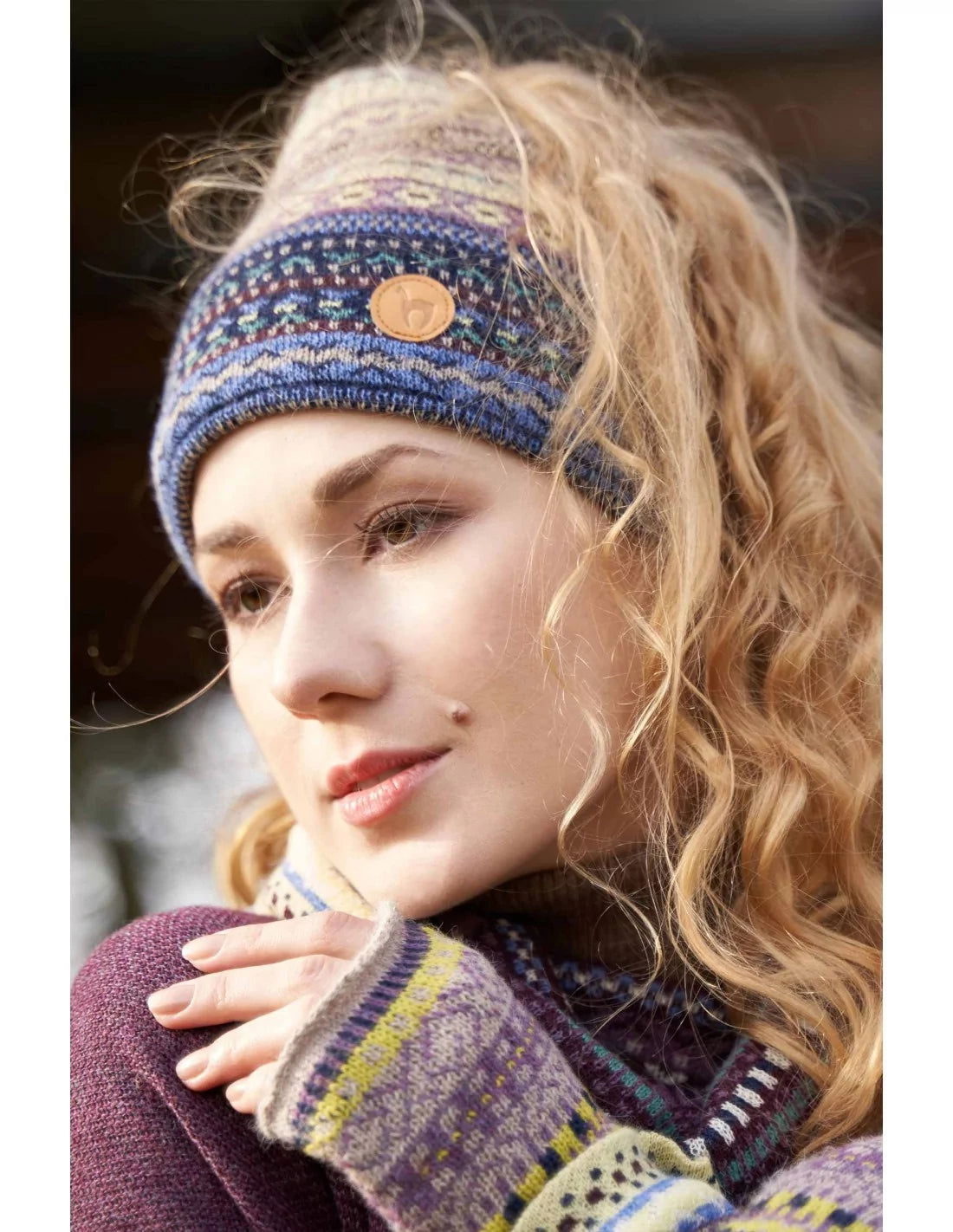 Alpaka Mützen-Stirnband-Schal DILAYA aus 100% Baby Alpaka - Alpakawolletraum.com