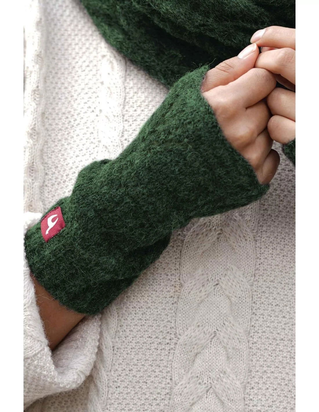 Alpaka Pulswärmer HADIA aus 55% Baby Alpaka & 26% Merino - Alpakawolletraum.com