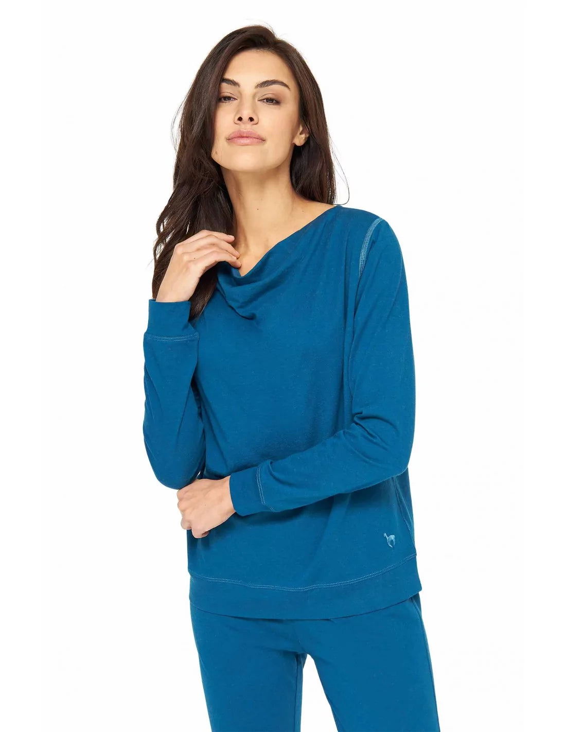 Alpaka Pyjama Damen Oberteil DREAMLINE aus Alpaka-Baumwoll-Mix - Alpakawolletraum.com