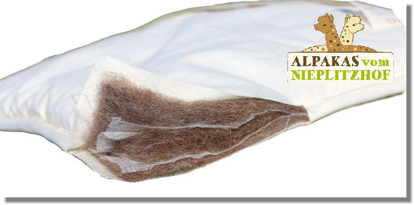 Alpaka Trio Bettdecke mit Alpakawolle befüllt. Günstig im Bettwaren-Shop Alpakawolletraum.