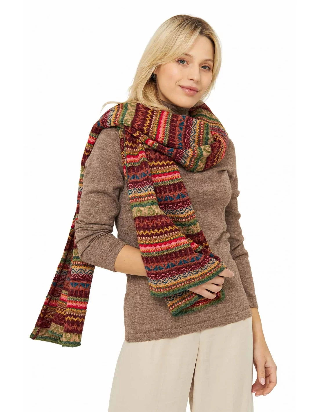 Alpaka Strick-Schal LUNA XXL aus 100% Baby Alpaka - Alpakawolletraum.com