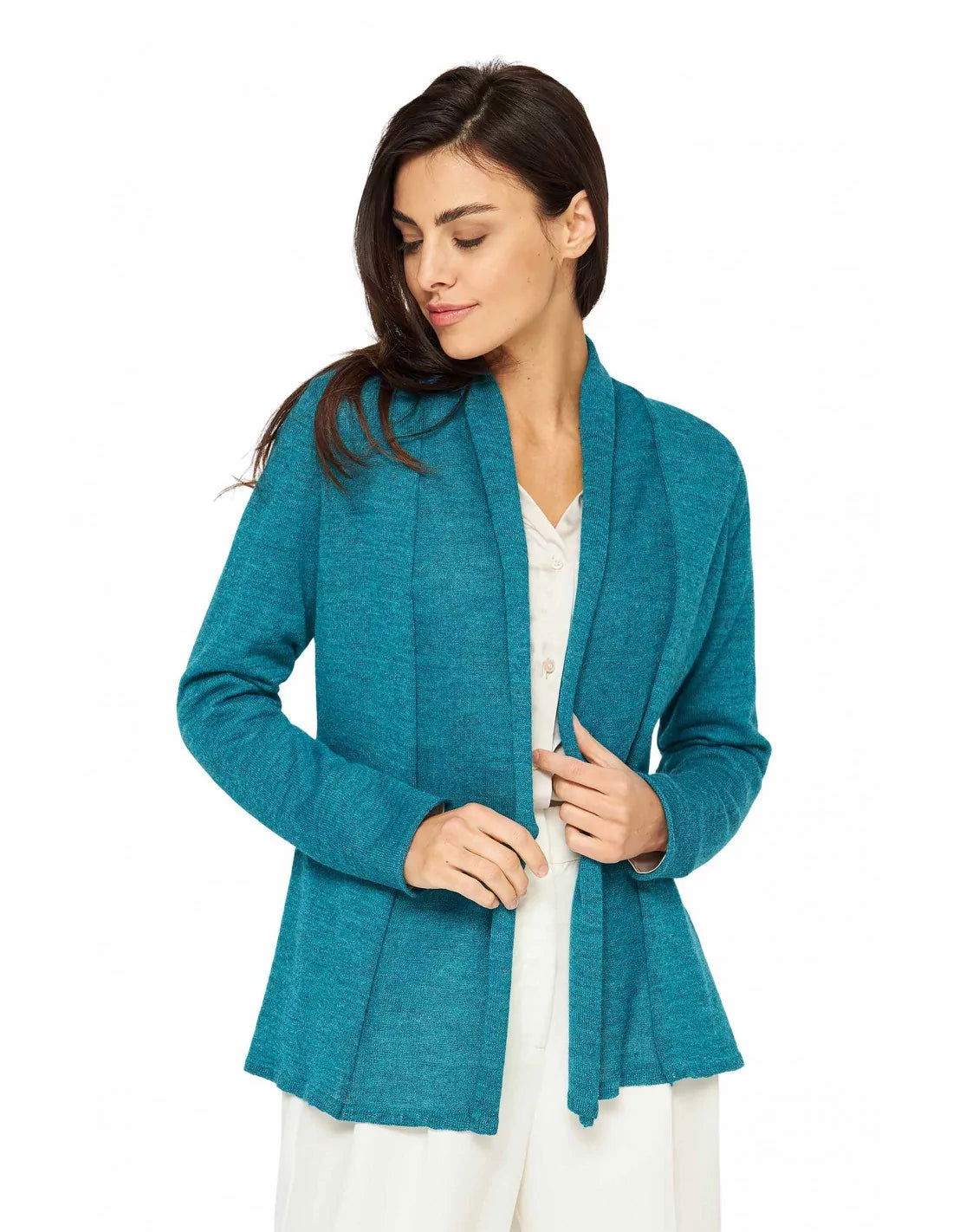 Alpaka Strickjacke PENELOPE aus 100% Baby Alpaka - Alpakawolletraum.com