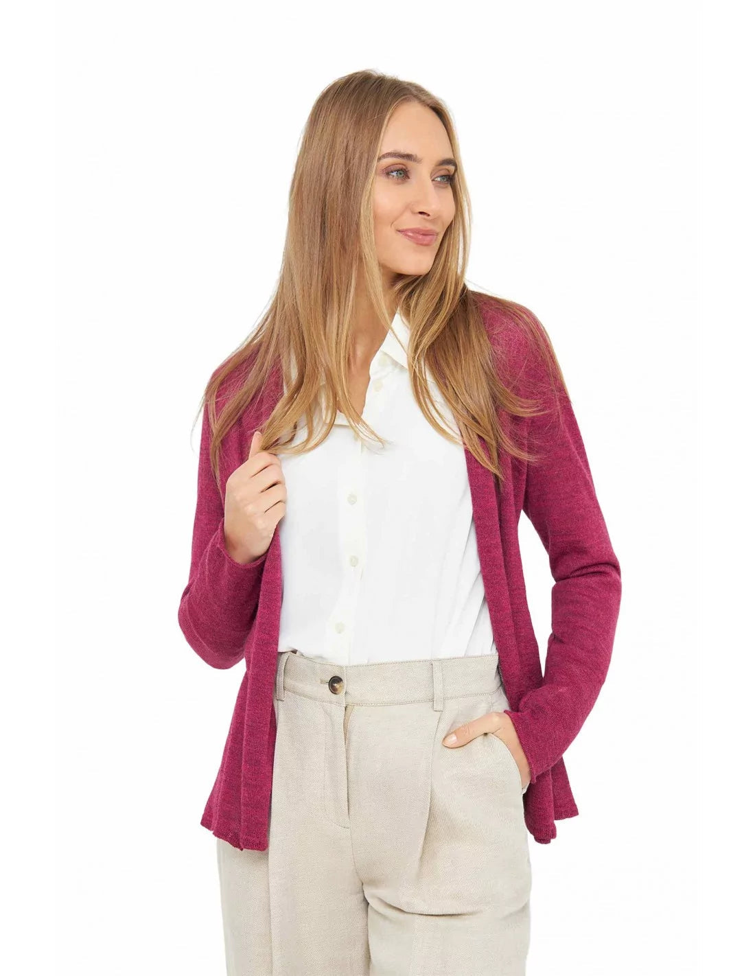 Alpaka Strickjacke PENELOPE aus 100% Baby Alpaka - Alpakawolletraum.com