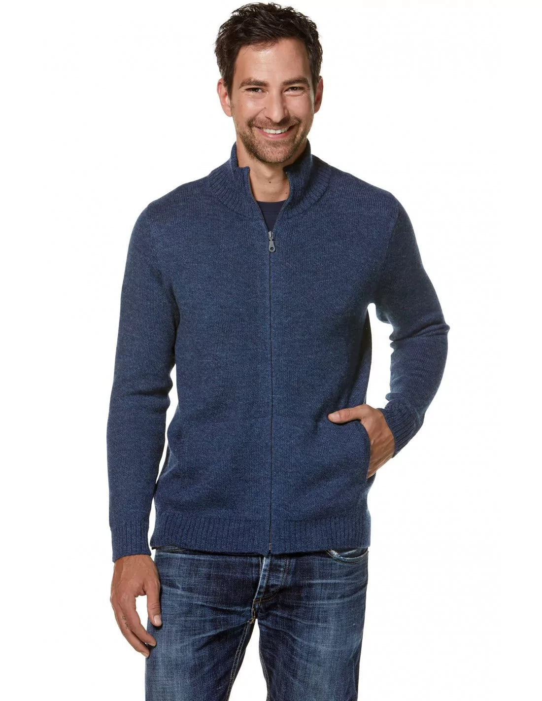 Alpaka Strickjacke RONALDO aus 100% Baby Alpaka - Alpakawolletraum.com