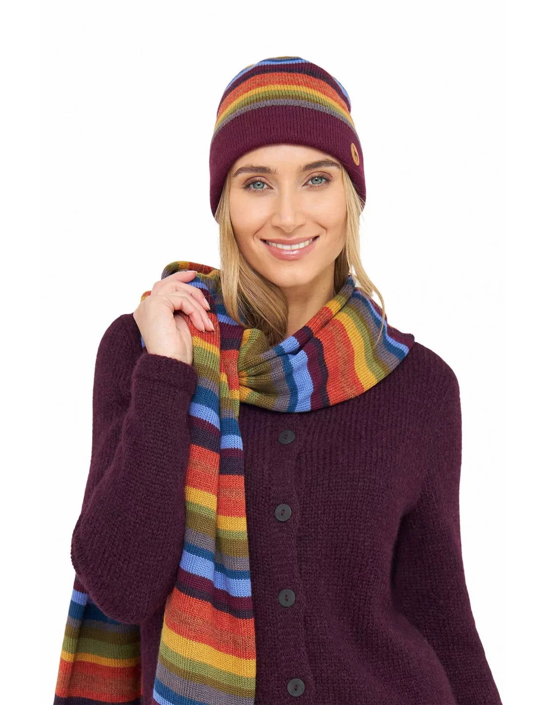 Alpaka Wendemütze ARCO IRIS aus 100% Baby Alpaka - Alpakawolletraum.com