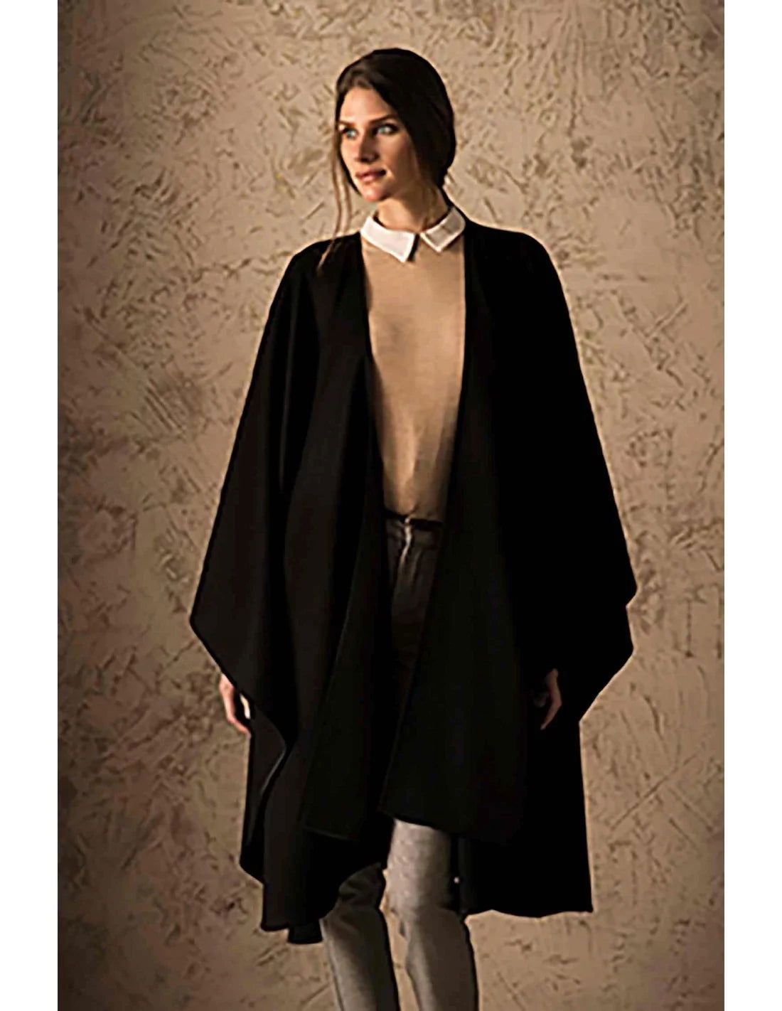 Cape GRUN Damen Royal Alpaka lang - Alpakawolletraum.com
