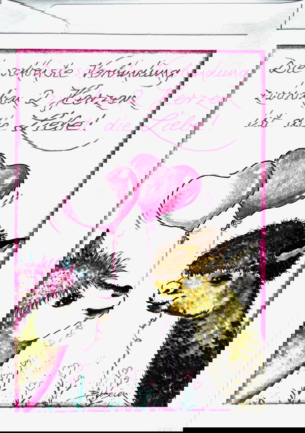 Die schönste Verbindung - Alpaka Geburtstagskarten von Heidemarie Brosien - Alpakawolletraum.com