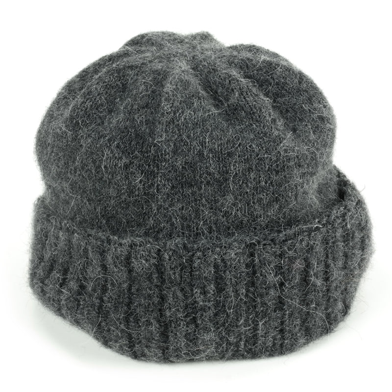 ESSERA Strickmütze für Damen aus Alpakawolle – 27cm, anthrazit, pflegeleicht - Alpakawolletraum.com