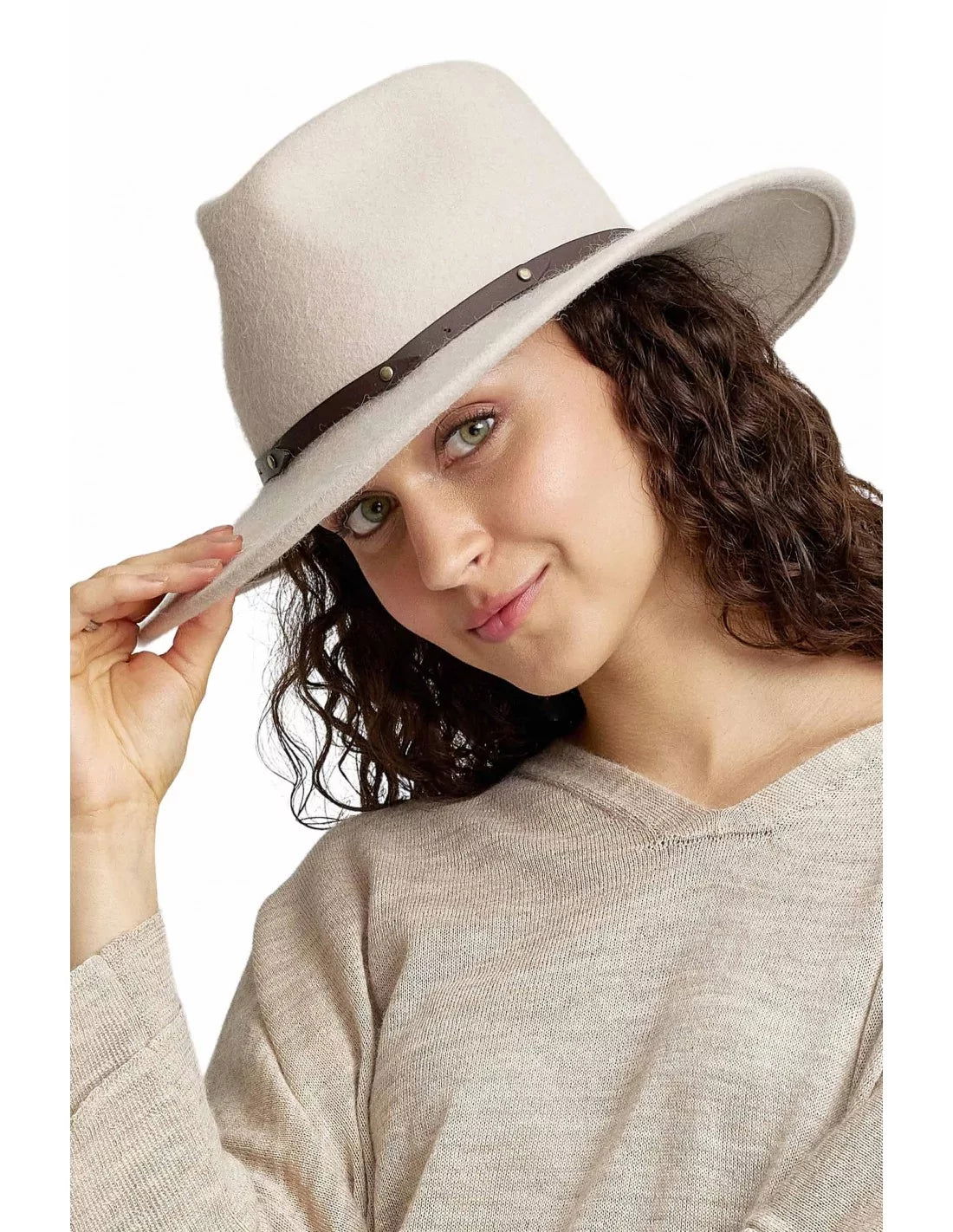 Filzhut SERVANE mit Lederband aus Alpakafilz von KUNA - Alpakawolletraum.com