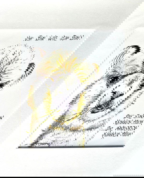 Ich bin wie ich bin! - Passepartout Wandbild 30cm von Heidemarie Brosien - Alpakawolletraum.com