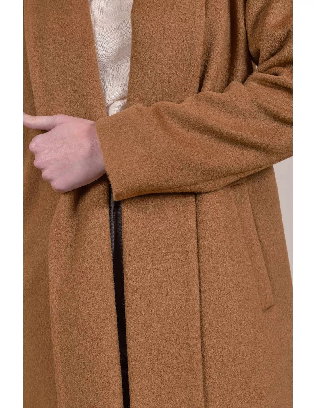 Kurz-Mantel SHORT SWING Alpaka Schal-Kragen Coat KUNA Essentials - Alpakawolletraum.com