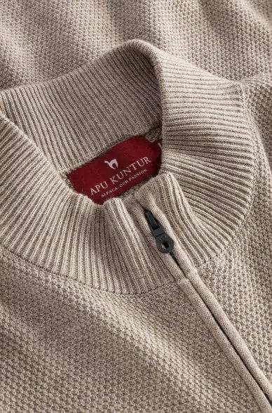 Strickjacke ALAYO mit Zipper aus Baby-Alpaka-Baumwoll-Mix - Alpakawolletraum.com
