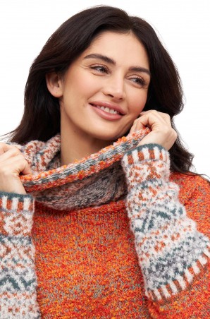Alpaka Pullover COLORES ANDEN – nachhaltiger Damen Rollkragenpullover aus 100% Baby Alpaka im One-Size-Fit