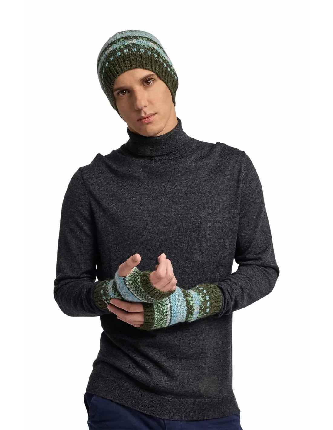 Pulswärmer aus Baby-Alpaka mit Schneeflocken-Design | WHIP Serie