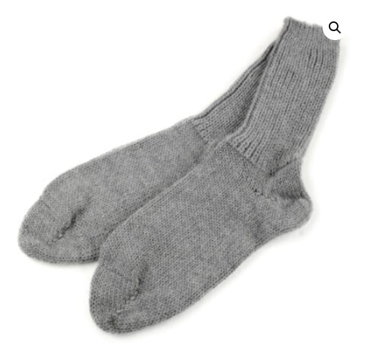 Weiche Sofa- und Bettsocken aus 100% Alpakawolle – Grau