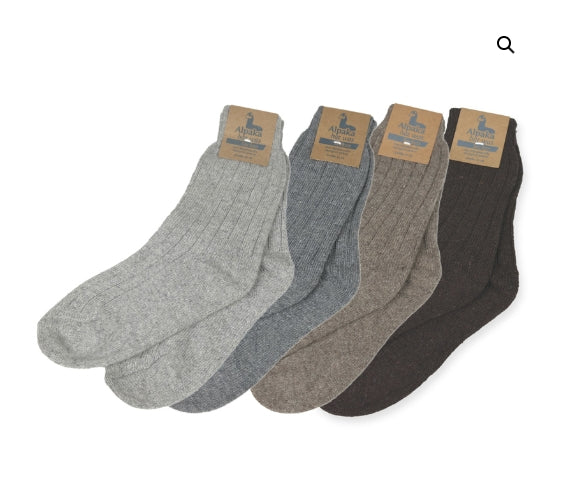 Warme Wollsocken aus Alpaka- & Schurwolle – Grau & Braun – Nachhaltig