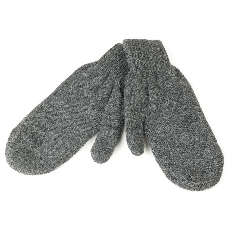 Anthrazitfarbene Alpaka-Strickhandschuhe aus 100 % Baby-Alpakawolle – warme, weiche Fausthandschuhe für Damen und Herren