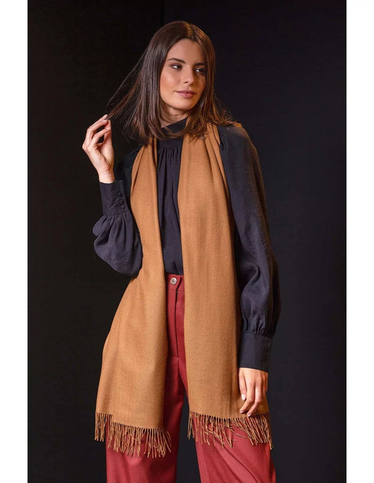 100% Vikunja Stola BELLINZONA 70cm x200cm für Damen - Alpakawolletraum.com