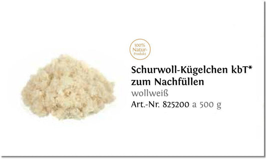 500g Schurwoll-Kügelchen kbT für Kopfkissen Füllung - Alpakawolletraum.com