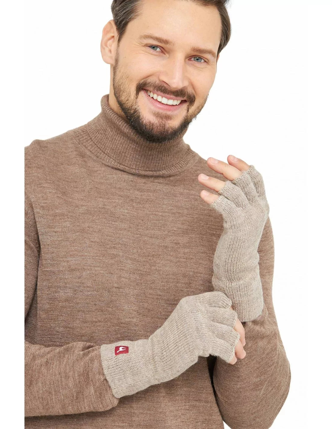 Alpaka Handschuhe HALBFINGER aus 100% Baby Alpaka - Alpakawolletraum.com