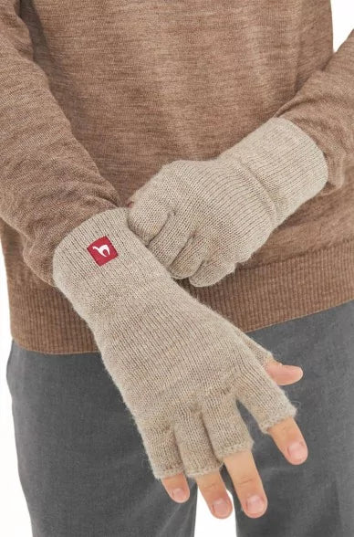 Alpaka Handschuhe HALBFINGER aus 100% Baby Alpaka - Alpakawolletraum.com
