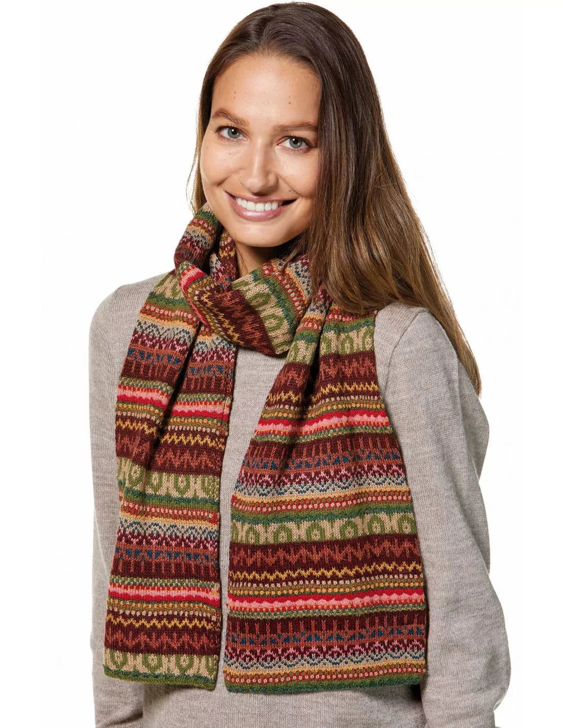 Alpaka Jacquard Schal LUNA aus 100% Baby Alpaka - Alpakawolletraum.com
