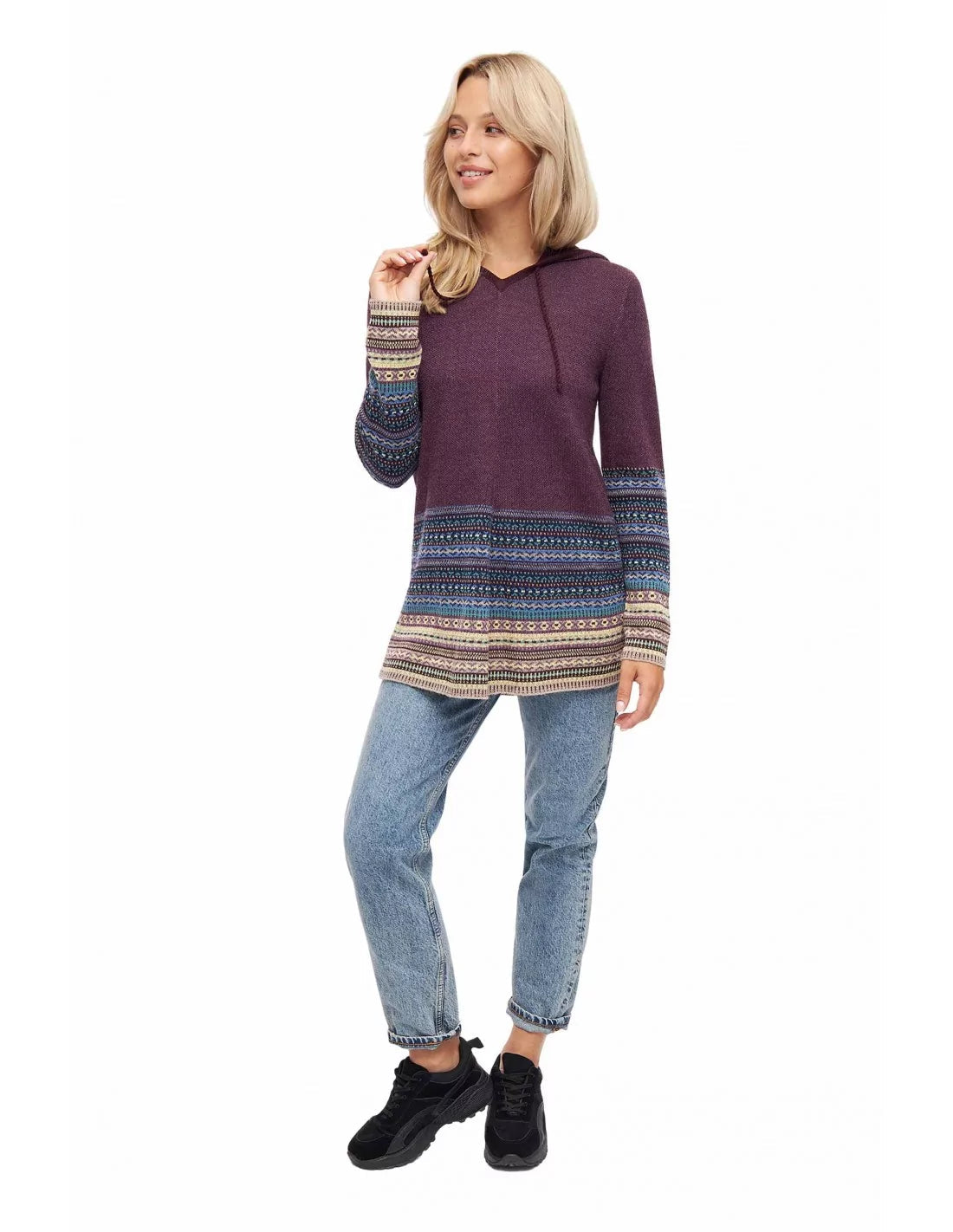 Alpaka Kapuzen Pullover DILAYA aus 100% Baby Alpaka - Alpakawolletraum.com