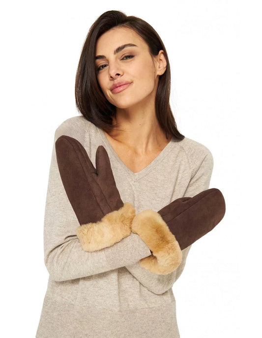 Alpaka Lederfausthandschuh aus 100% Alpaka- und Schaf-Fell - Alpakawolletraum.com