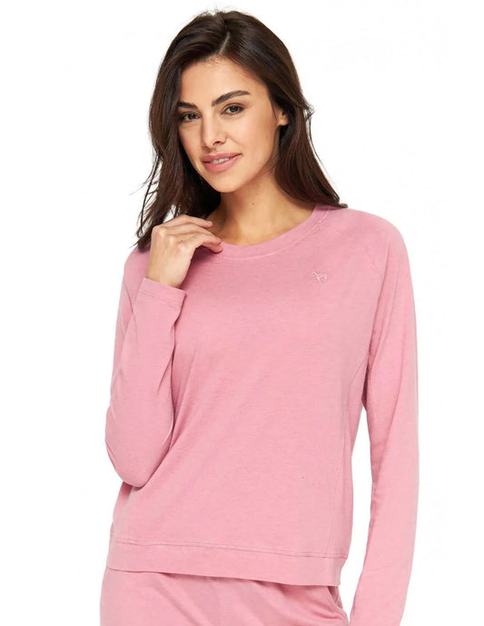 Alpaka Pyjama Damen Sweatshirt DREAMLINE aus Alpaka-Baumwoll-Mix - Alpakawolletraum.com
