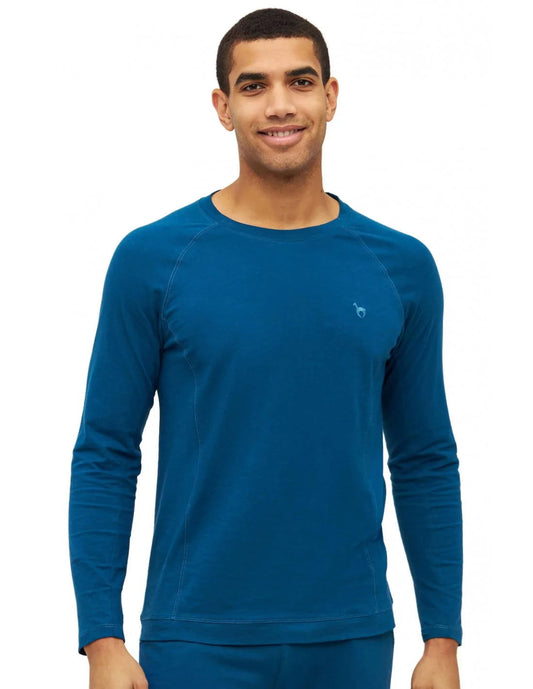Alpaka Pyjama Herren Oberteil DREAMLINE aus Alpaka-Baumwoll-Mix - Alpakawolletraum.com