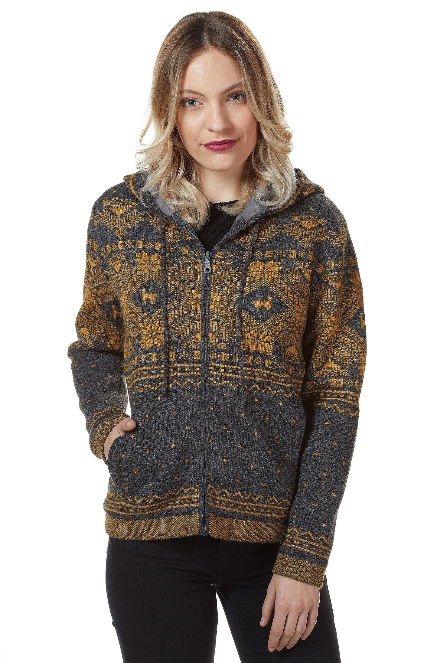 Alpaka Strickjacke ANDEN ROCA aus 100% Alpaka - Alpakawolletraum.com