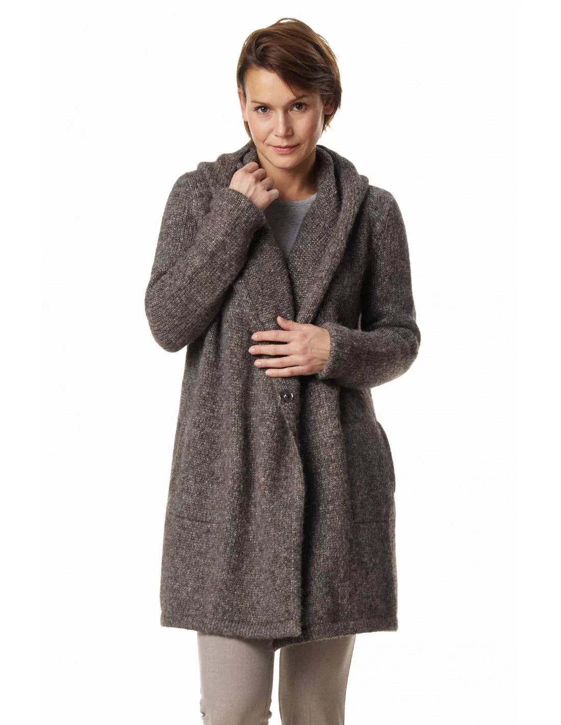 Alpaka Strickjacke ANNABELL aus Alpaka und Wolle - Alpakawolletraum.com