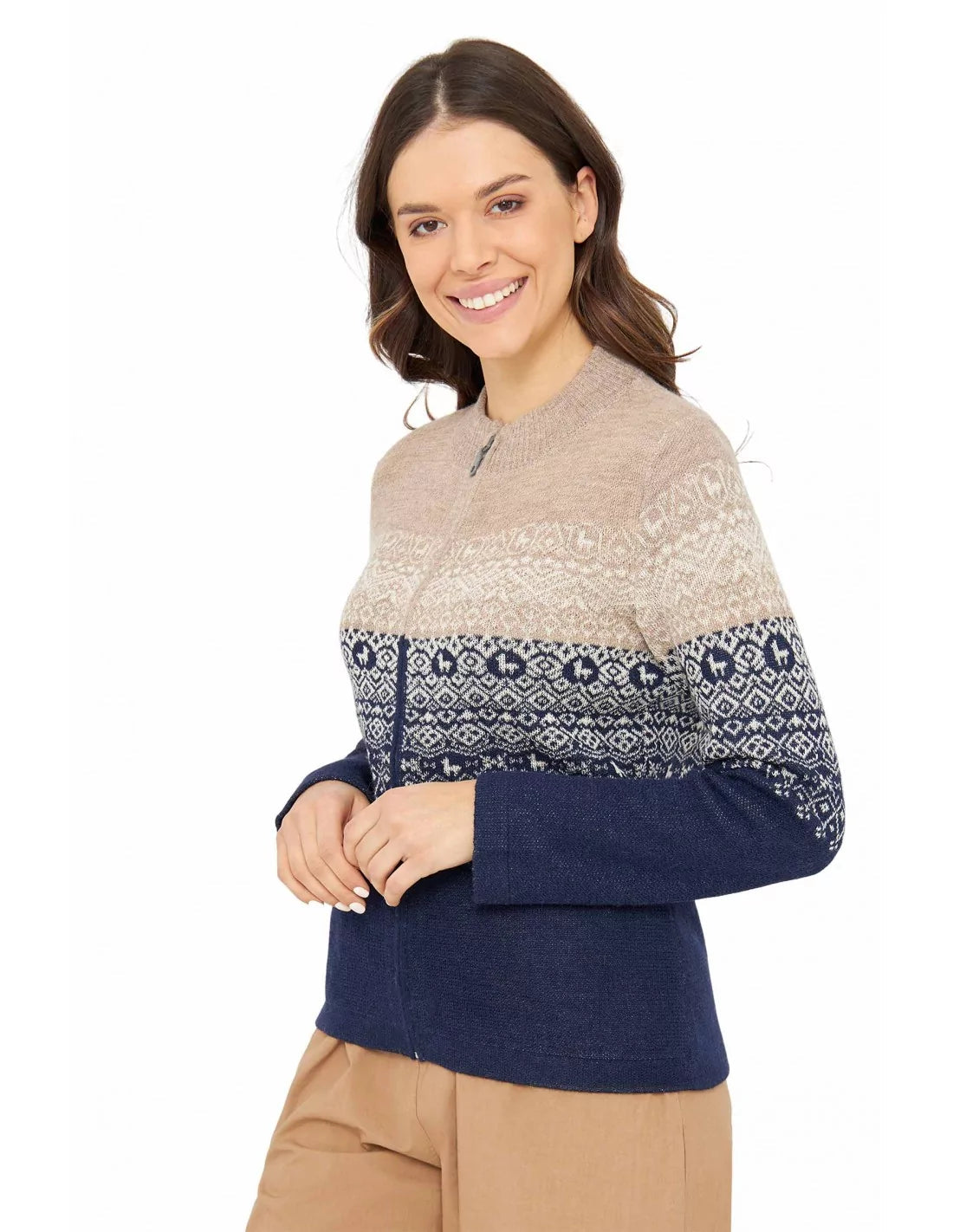 Alpaka Strickjacke CARLA aus 100% Baby Alpaka - Alpakawolletraum.com