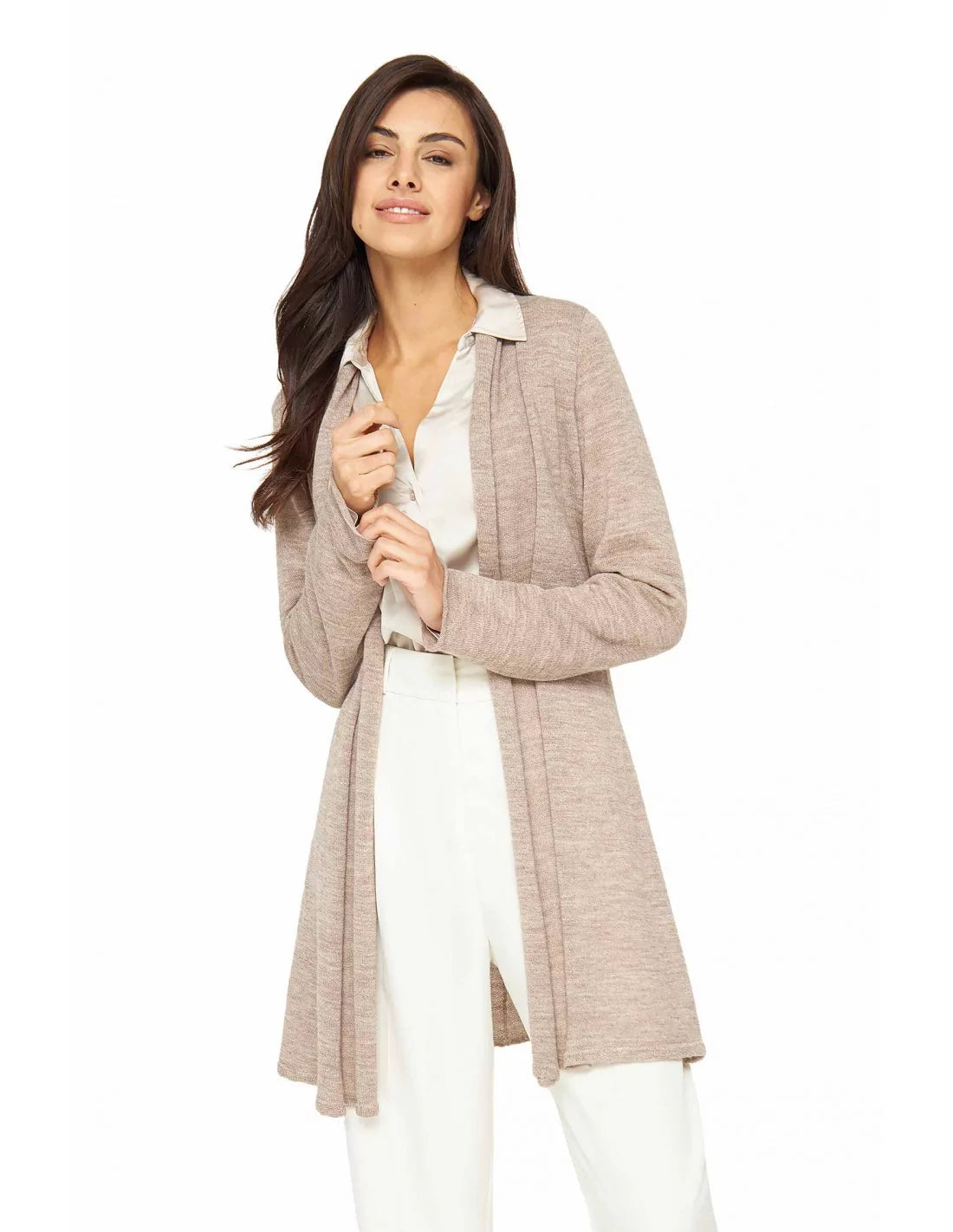 Alpaka Strickjacke PENELOPE LONG aus 100% Baby Alpaka - Alpakawolletraum.com