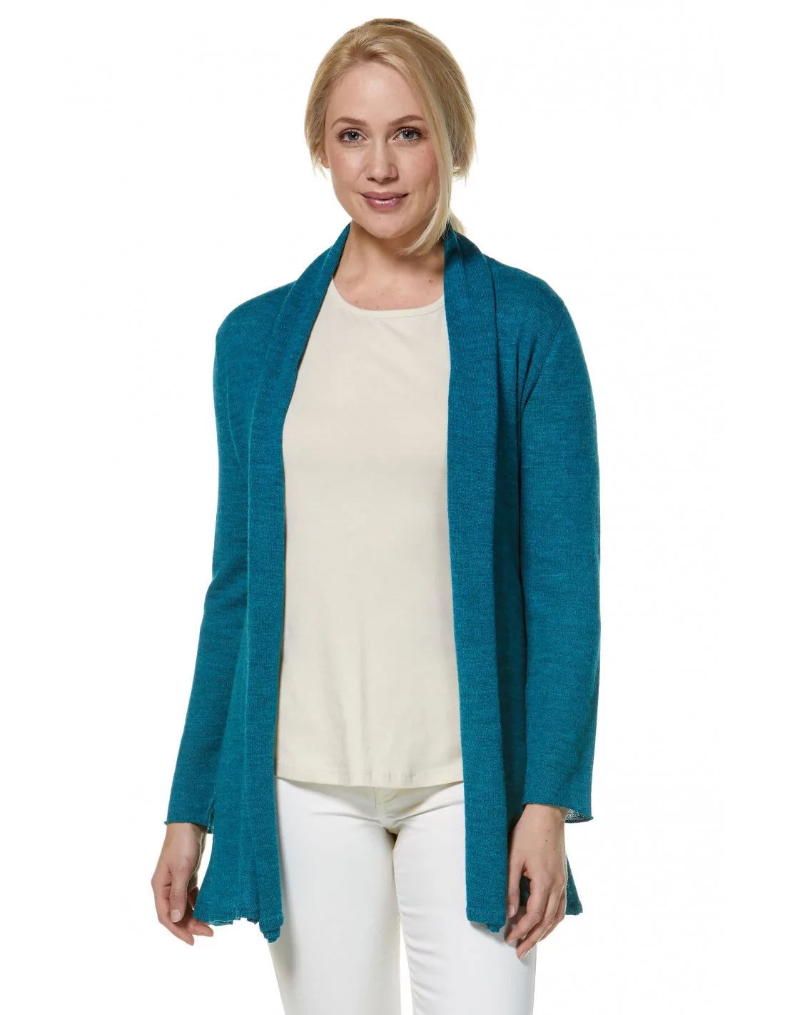 Alpaka Strickjacke PENELOPE LONG aus 100% Baby Alpaka - Alpakawolletraum.com
