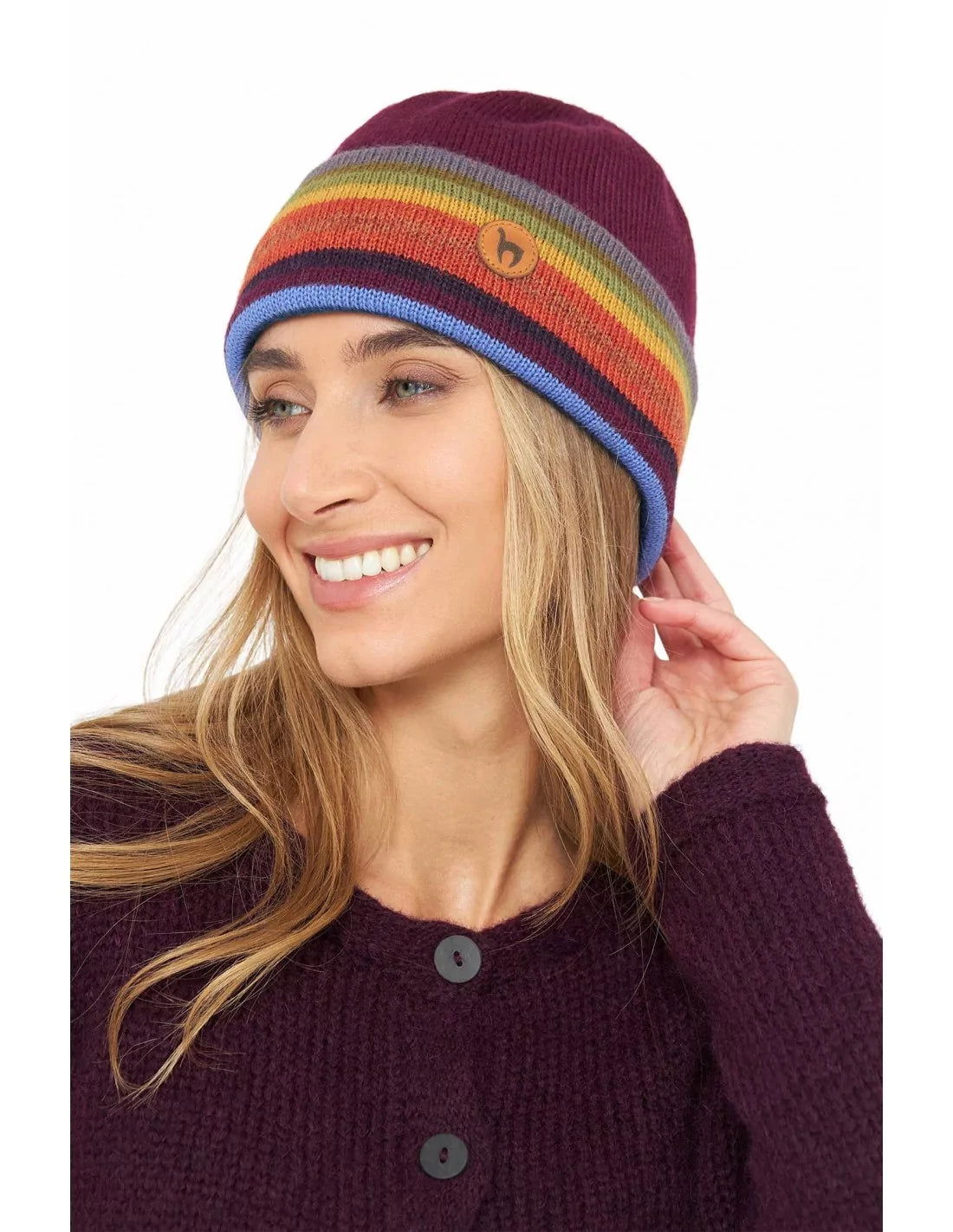 Alpaka Wendemütze ARCO IRIS aus 100% Baby Alpaka - Alpakawolletraum.com