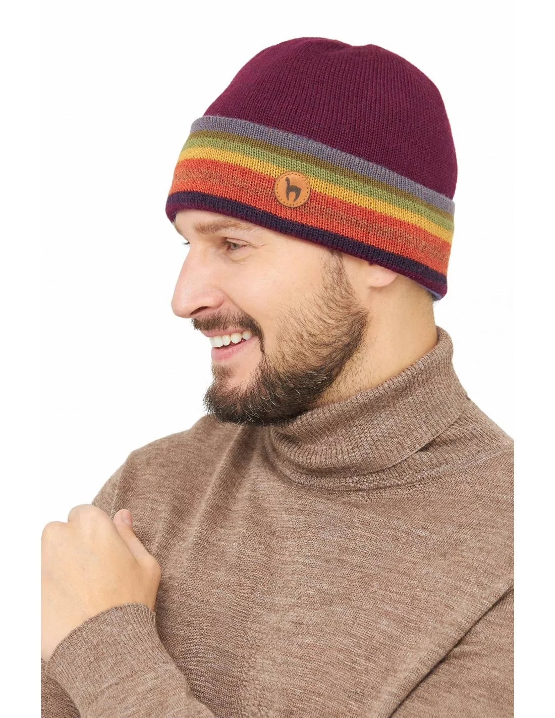 Alpaka Wendemütze ARCO IRIS aus 100% Baby Alpaka - Alpakawolletraum.com