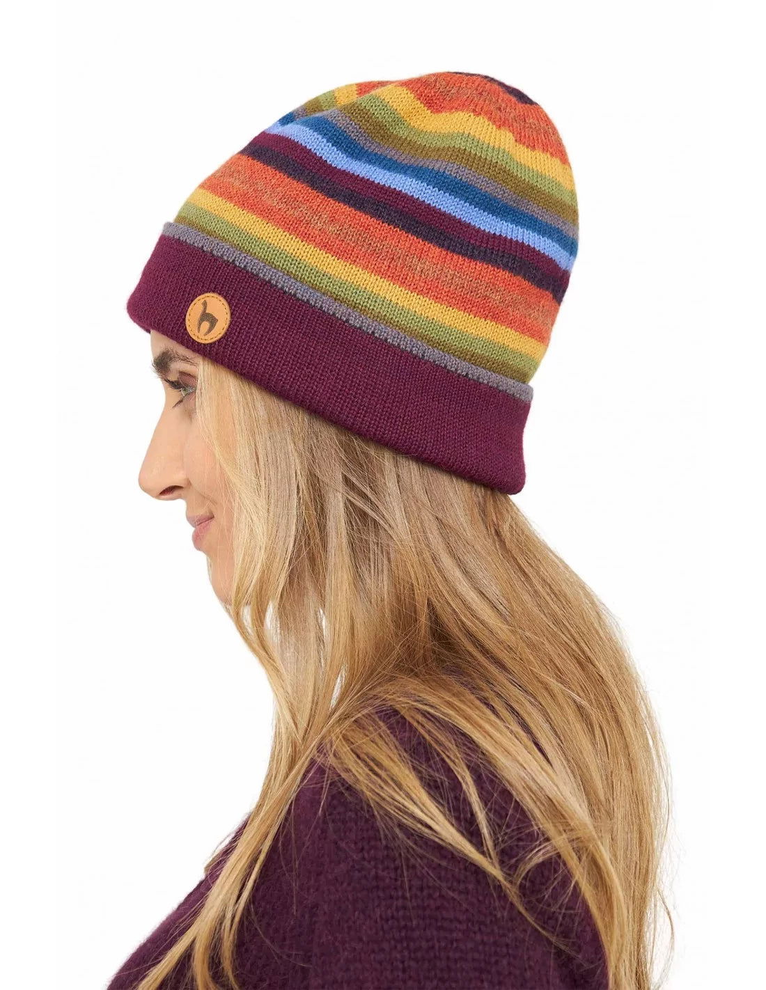 Alpaka Wendemütze ARCO IRIS aus 100% Baby Alpaka - Alpakawolletraum.com
