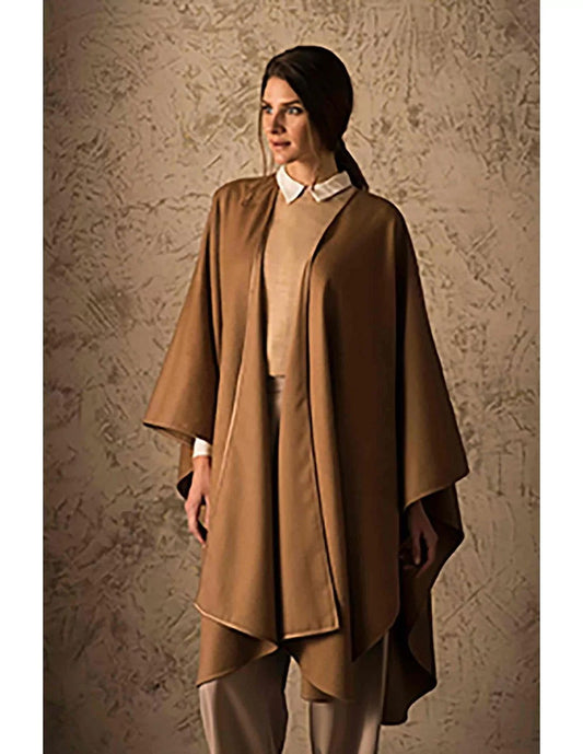 Cape GRUN Damen Royal Alpaka lang - Alpakawolletraum.com