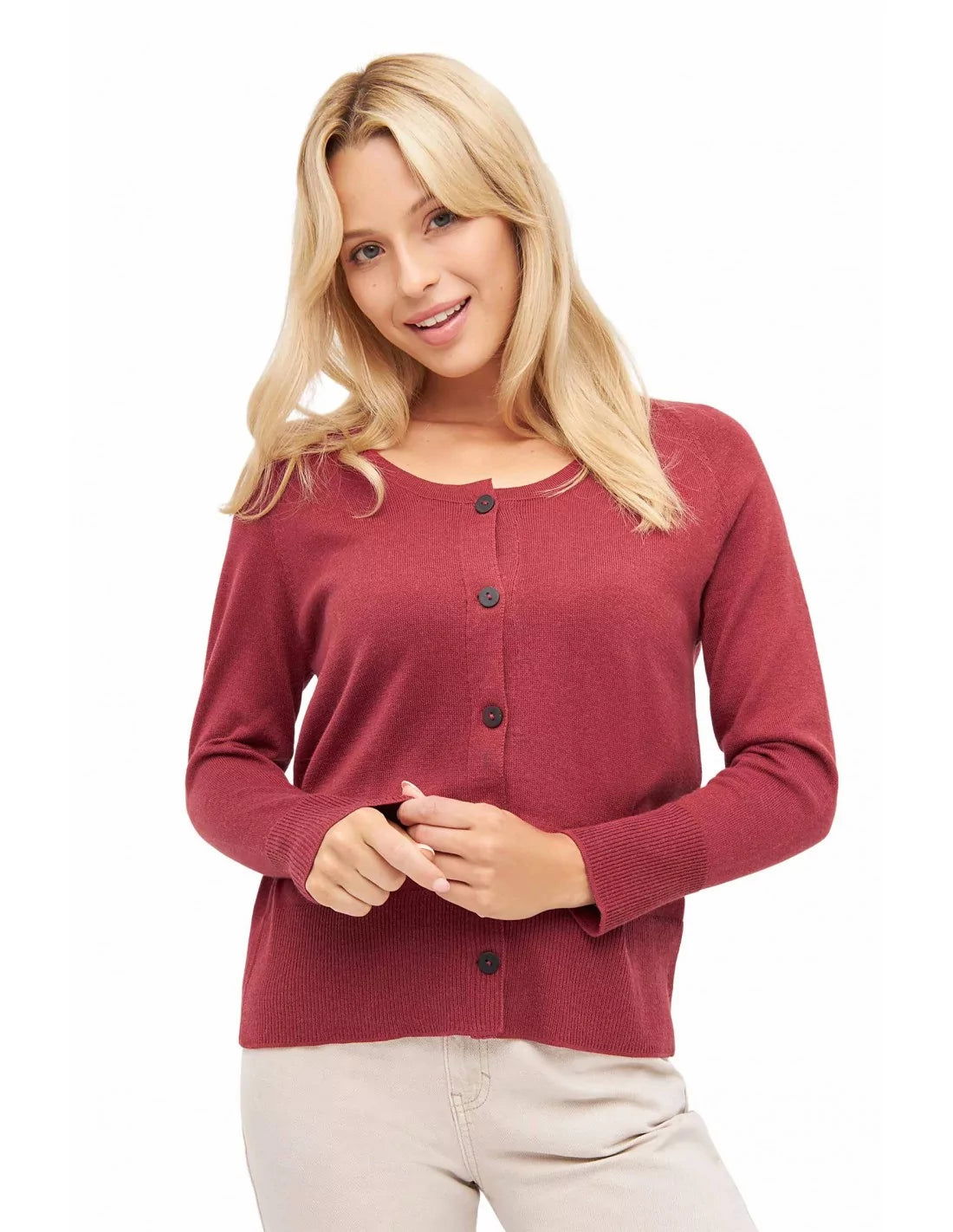 Cardigan ALINA aus Baby-Alpaka-Baumwoll-Mix - Alpakawolletraum.com