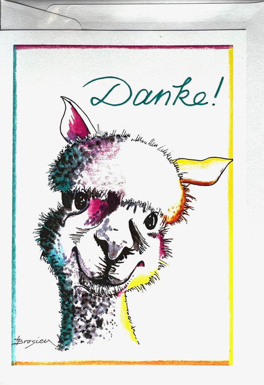Danke! - Alpaka Geburtstagskarten von Heidemarie Brosien - Alpakawolletraum.com