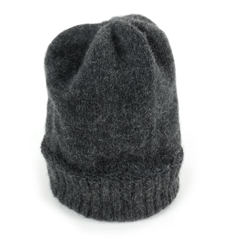 ESSERA Strickmütze für Damen aus Alpakawolle – 27cm, anthrazit, pflegeleicht - Alpakawolletraum.com