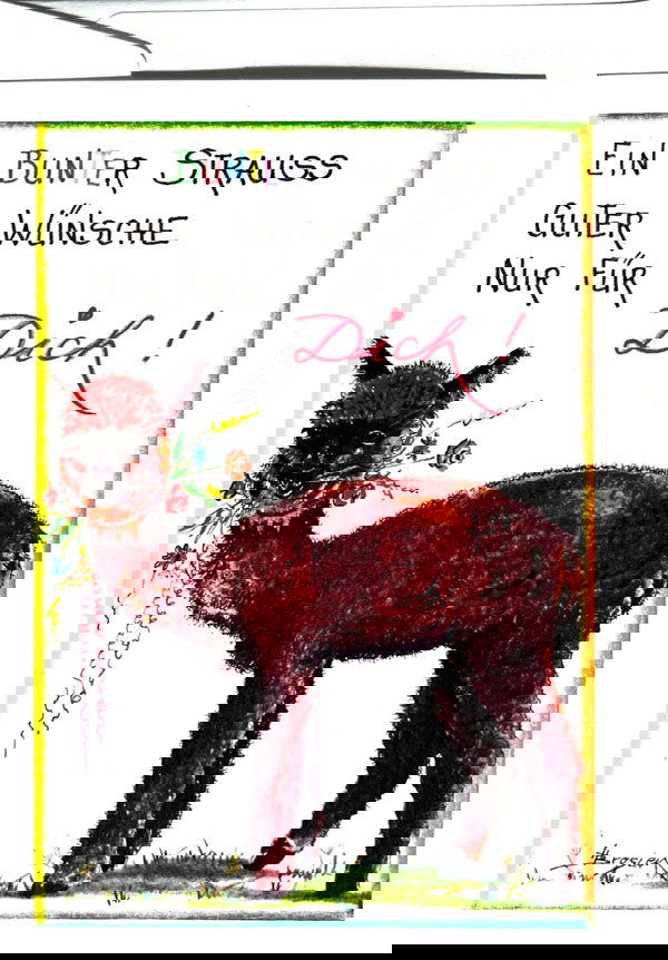 Ein bunter Strauss - Alpaka Geburtstagskarten von Heidemarie Brosien - Alpakawolletraum.com