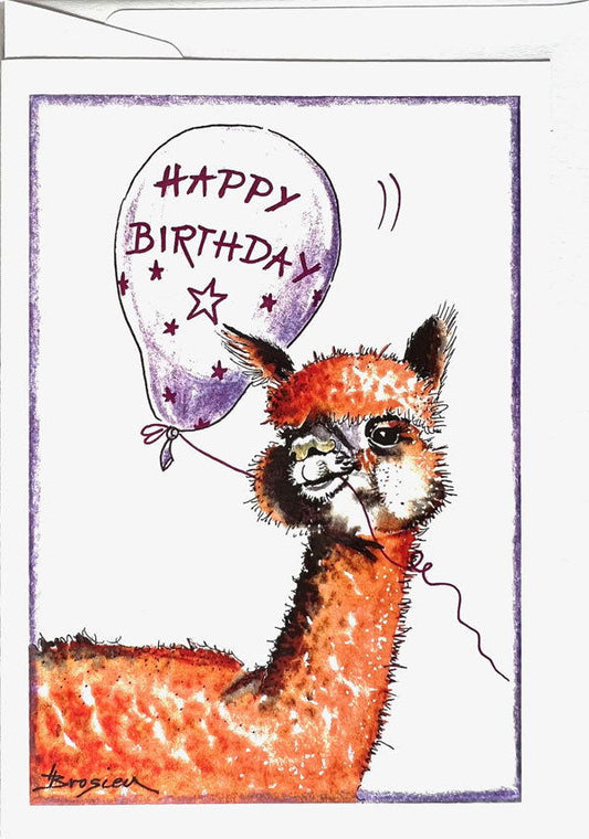 Happy Birthday - Alpaka Geburtstagskarten von Heidemarie Brosien - Alpakawolletraum.com