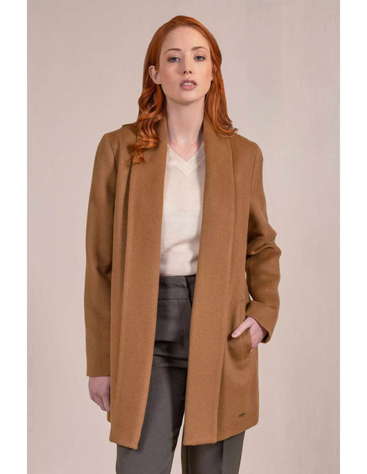 Kurz-Mantel SHORT SWING Alpaka Schal-Kragen Coat KUNA Essentials - Alpakawolletraum.com