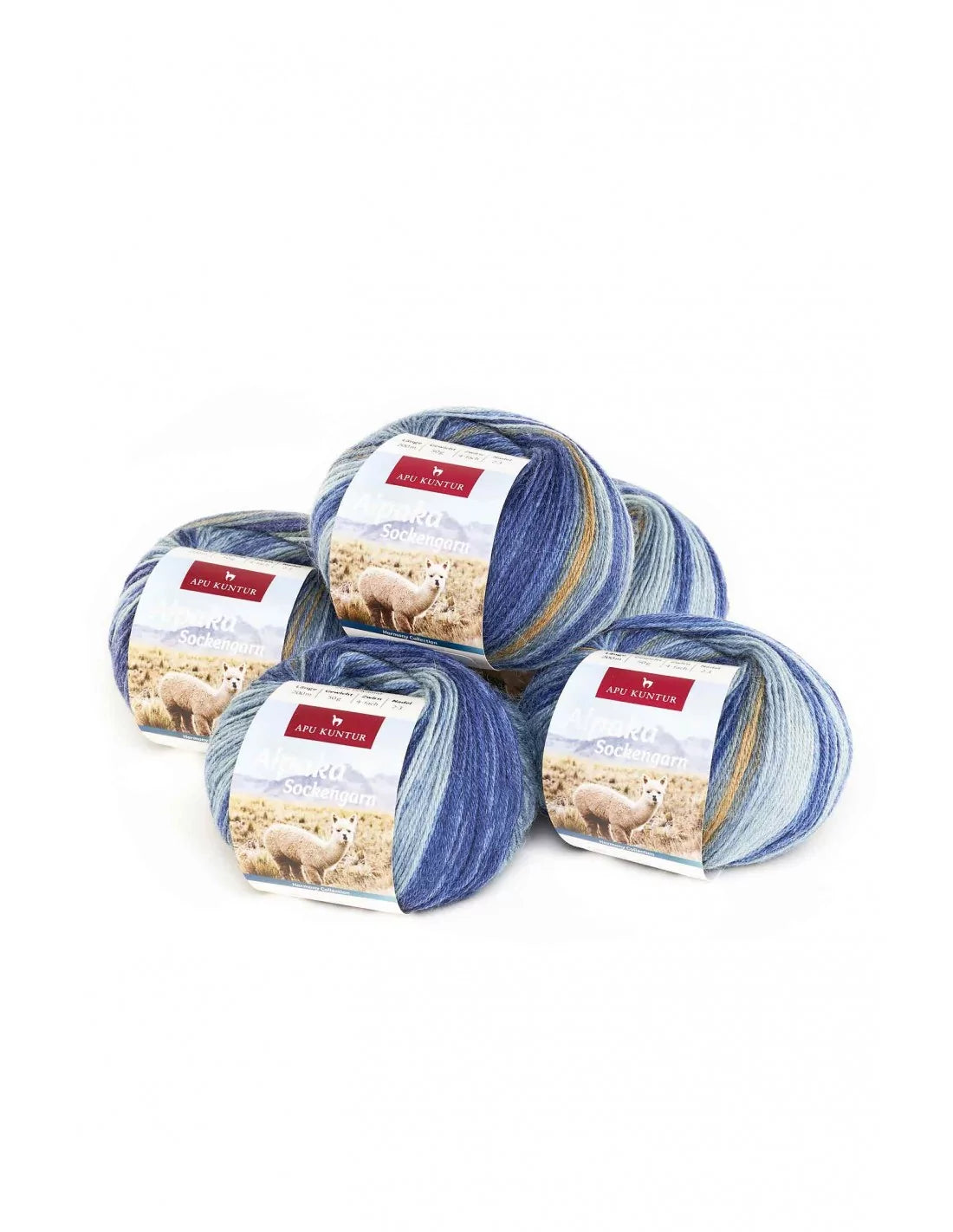 SOCKENGARN 15055-5 Alpaka Wolle SOCKENGARN | 50g | 5er Pack | Alpaka-Woll-Mix - Alpakawolletraum.com